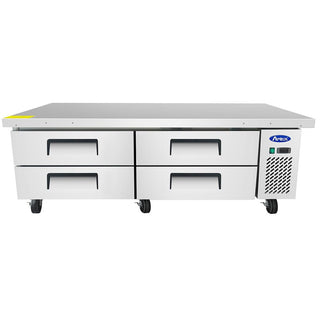 72" 4-Drawer Refrigerator Chef Base Heavy-Duty Worktop for Restaurant Hotel Cafeteria| 12.1 Cu. Ft. Capacity by Atosa – 72", 12.1 cubic_feet, Silver, Model MGF8453GR