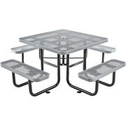 Global Industrial Grey / 81D x 81W x 29.5H in / Industrial Picnic Tables