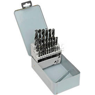 29 Pc. HSS Import Black Oxide Jobbers Drill Set by Star Tool Supply – 1/16" - 1/2", High Speed Steel (HSS), Black, Model 1450432