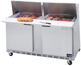 Beverage Air SPE60-12M 60-in Mega Sandwich Top Refrigerated Counter w/ 12-Pan & Cut Board, Each