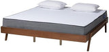 Sarita MIDCENTURY Modern ASH Walnut Finished Wood King Size Bed Frame