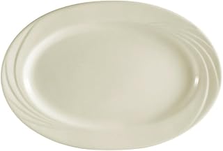 CAC China GAD-91 Oval Platter 18" Porcelain Oval, Bone White, Set of 6