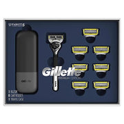 Gillette 1 Razor, 1 Travel Case, 8 Refills / Handle + 8 Refills + Travel Case / 1 Count (Pack of 1) Cartridge Razors