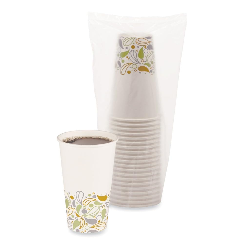 DEER16HCUP Deerfield Printed Paper Hot Cups by Boardwalk – 16 ounces, Paper, Green, Pack of 1000