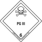 Labelmaster HMSL320 PG III Worded Label, PVC-Free Film, Hazmat, 4" x 4" (Pack of 500)