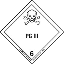 Labelmaster HMSL320 PG III Worded Label, PVC-Free Film, Hazmat, 4" x 4" (Pack of 500)