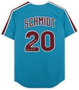 Framed Mike Schmidt Philadelphia Phillies Autographed Mitchell & Ness Authentic Light 1980 Jersey Inscription with 80 NL/MVP Inscription - Autographed MLB Jerseys