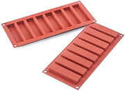 Silikomart Professional SF184 Silicone Baking Mold, Slim Bar 8 Cavities (1 Each)