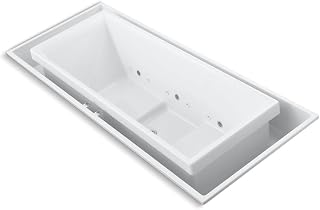 Kohler K-1166-C1-0 sok Overflowing Bath for Two with Effervescence and Chromatherapy, White