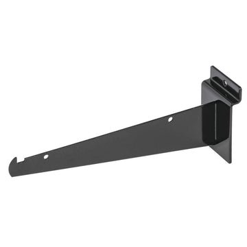 8" Black Slatwall Shelf Bracket by Retail Resource – Alloy Steel, Black, Model 1711