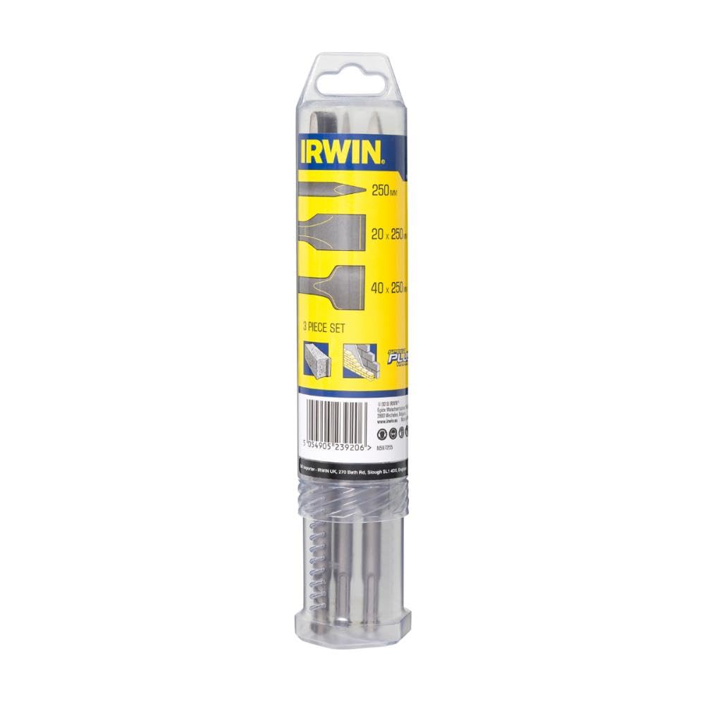 SDS Drills and Cutters Set + 3pcs by IRWIN – Alloy Steel, argentée, Model IW2027602