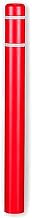 Post Guard Bollard Cover, 4-1/2"Dia. X 52"H, Red W/White Tape