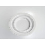 White with Light Wood Melamine Platter - 13" Dia by HUBERT – Large, Melamine, White, Model H0287-WHITE