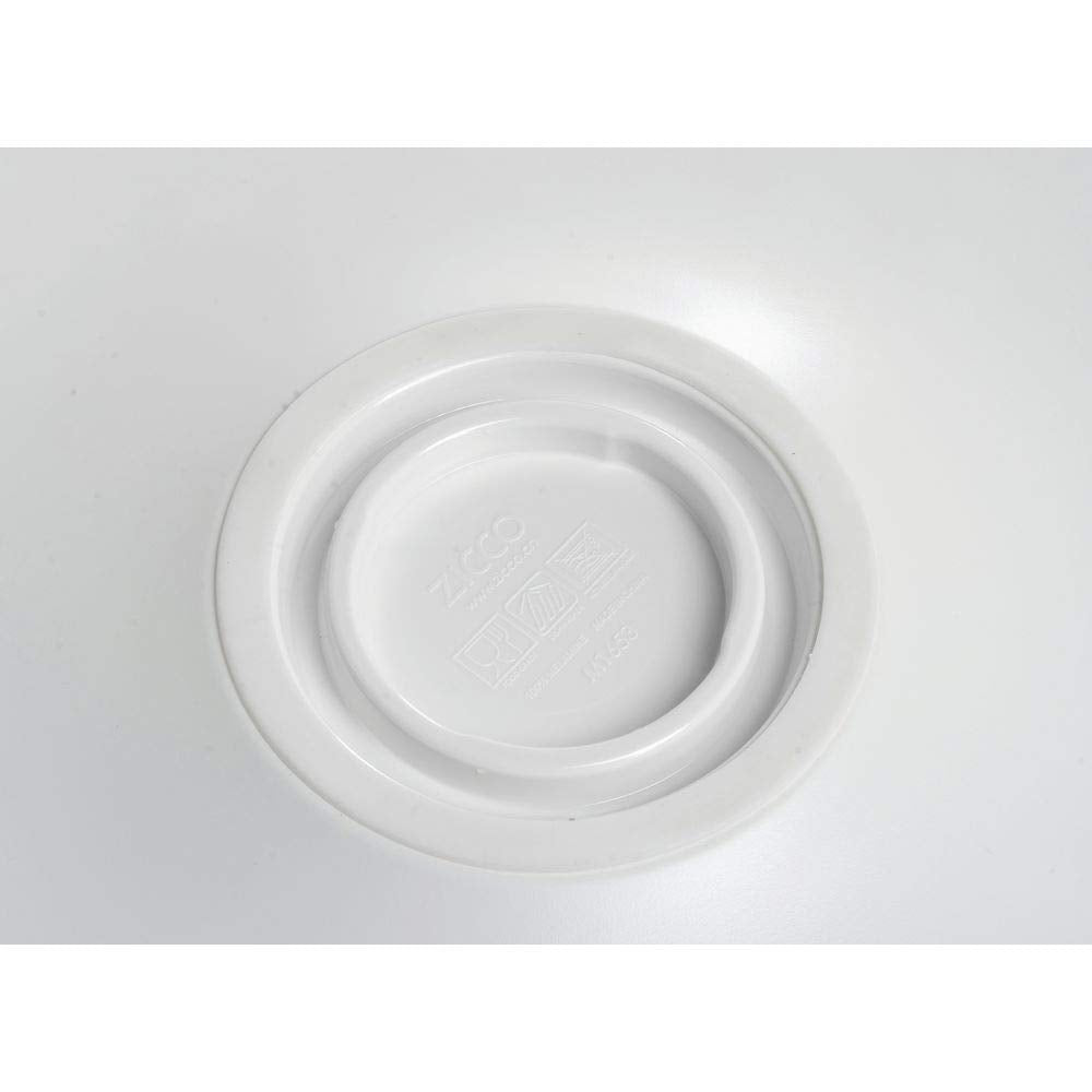 White with Light Wood Melamine Platter - 13" Dia by HUBERT – Large, Melamine, White, Model H0287-WHITE