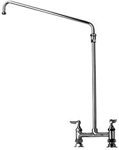 T&S Brass B-0280 8-Inch Deck Elevated 18-Inch Swing Nozzle Mount Mixing Faucet with 1/2-Inch NPT Female Inlets