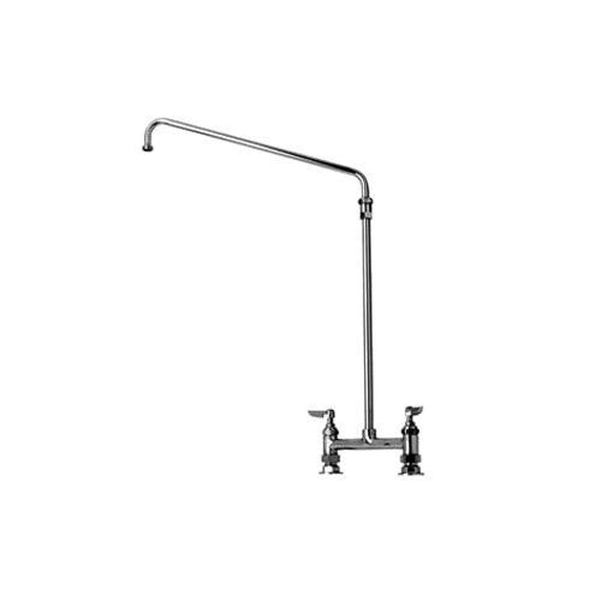 8-Inch Deck Elevated 18-Inch Swing Nozzle Mount Mixing Faucet with 1/2-Inch NPT Female Inlets by T&S Brass – not_applicable, Brass, Polished Chrome, Model B-0280