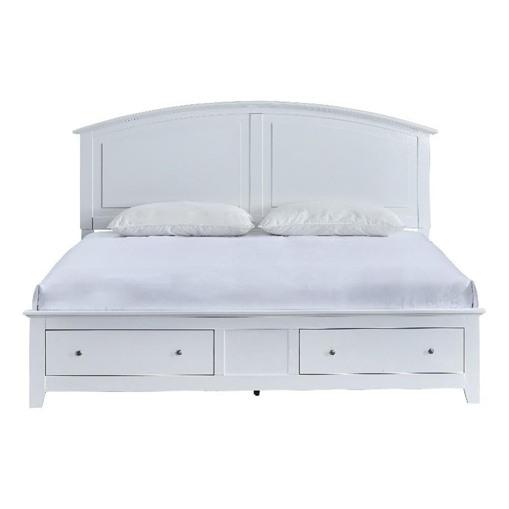 Hammond King Bed White by Glory Furniture – Wood, White, Model G5490B-KSB