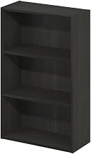 Furnifact Espresso Bookcase with Modern Design, Sturdy Wood Construction, Single Piece, Stylish Storage Solution for Living Room, Office