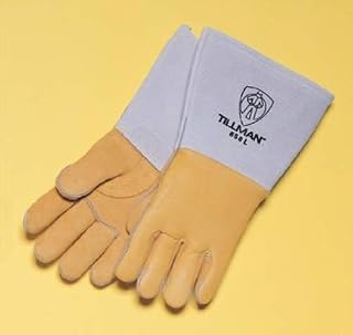850L Tillman Gold 14" Top Grain Elk Cotton/Foam Lined Welders Gloves. (2 Pairs)