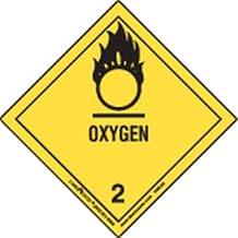 Labelmaster HML26S Oxygen Worded Label, Paper, Hazmat, 4" x 4" (Pack of 50)