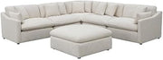 120" 6-Piece Modular Sectional Sofa, Ivory Linen-Like Waterproof Fabric, Down Blend Cushions, Includes 10 Pillows, Reversible Cushions, Contemporary Living Room Seating