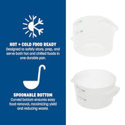 Carlisle FoodService Products 2 Quart (Pack of 1) / 1 / White Storage & Transport