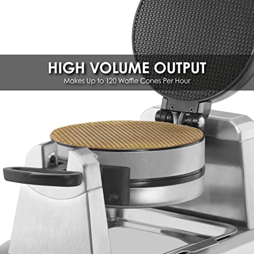 Waring Double Waffle Cone Maker / 18.62 x 12.37 x 11.25 inches / Silver Commercial Waffle Makers