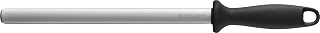 ZWILLING 32520-261-0 Sharpening steel, Silver/Black | Integrated hanging eyelet offers tidy storage, while the silver steel finish ensures durable commercial sharpening.