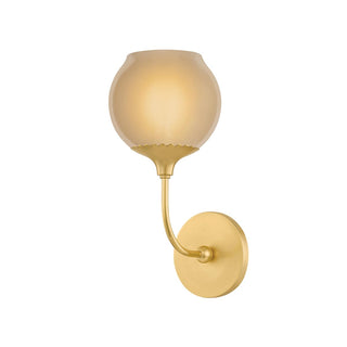 Mitzi Daya 1-Light Wall Sconce | Vogue Style | Aged Brass Finish | Made of Steel & Glass | Damp-Rated for Bathroom Use | 6" W x 12.5" H Profile | -AGB by MITZI HUDSON VALLEY