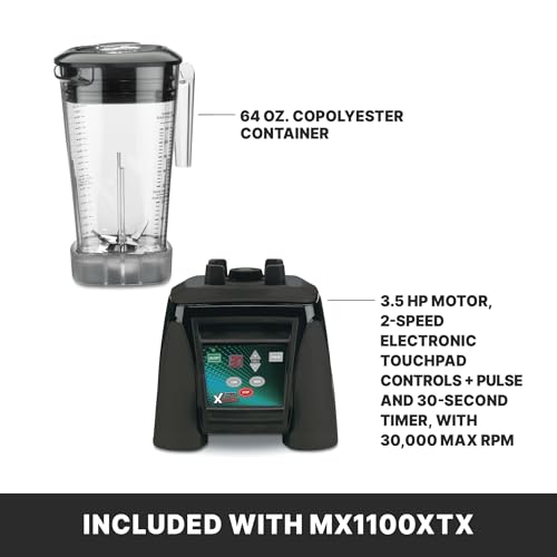 Waring 64 Ounce Copolyester Jar / Black / MX1100XTX - Copolyester 64 Ounce Container Countertop Blenders