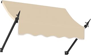 Awntech 3' New Orleans (40.5"-24"-16") Fixed Awning with Spear Arms, Tan