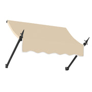 3' New Orleans (40.5"-24"-16") Fixed Awning with Spear Arms by Awntech – 40.5"W x 24"H x 16"D, Acrylic Linen, Tan, Model NO21-AZ-3T