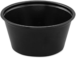 DART Dcc P200BLK Polystyrene Portion Cups44; 2 oz. - Black
