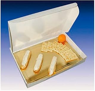 PacknWood White Cardboard Box Cardboard Lunch & Catering Boxes Disposable Storage Packaging, Microwave Safe for Restaurant and Catering - L: 11.02in x W: 7.48in x H: 2.36in