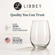 Libbey Red & White 12 / 12 Count / Stemless Wine Glasses