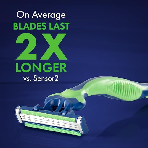 Gillette 8 Count (Pack of 2) / Sensor3 Sensitive (8ct) / Green/White Disposable Razors