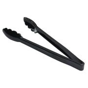 Scalloped Plastic Serving Tongs - 12"L by HUBERT – Medium, Polycarbonate, Black, Model 411003