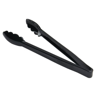Scalloped Plastic Serving Tongs - 12"L by HUBERT – Medium, Polycarbonate, Black, Model 411003