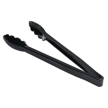 Scalloped Plastic Serving Tongs - 12"L by HUBERT – Medium, Polycarbonate, Black, Model 411003