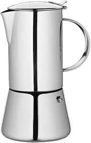Cilio 2-Cup Coffee Moka Pot - 2-Cup, Polished Stainless, Classic - Espresso Machine Alternative & Stovetop Coffee Maker - Induction Espresso Maker