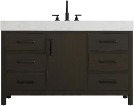 Elegant Kitchen and Bath 54" Single Bathroom Vanity in Mocha Brown