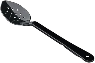 Hubert Perforated Black Polycarbonate Serving Spoon - 13"L
