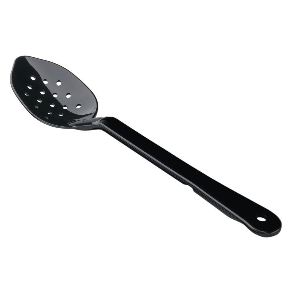 Perforated Black Polycarbonate Serving Spoon - 13"L by HUBERT – Medium, Polycarbonate, Black, Model 0410011.BLACK
