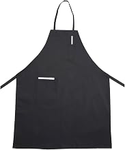 Winco BA-PBK Cotton/Poly Black Bib Apron