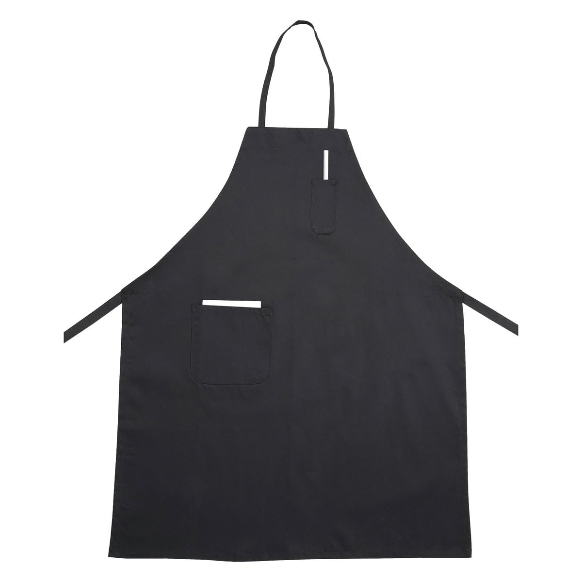 Cotton/Poly Black Bib Apron by Winco – One Size, Polycotton, Black, Model BA-PBK