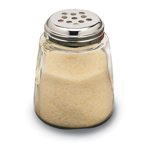 8 oz Modern Shaker w/Perforated Chrome Top [Set of 12] by Tablecraft – Perforated, Glass, Clear, Pack of 12