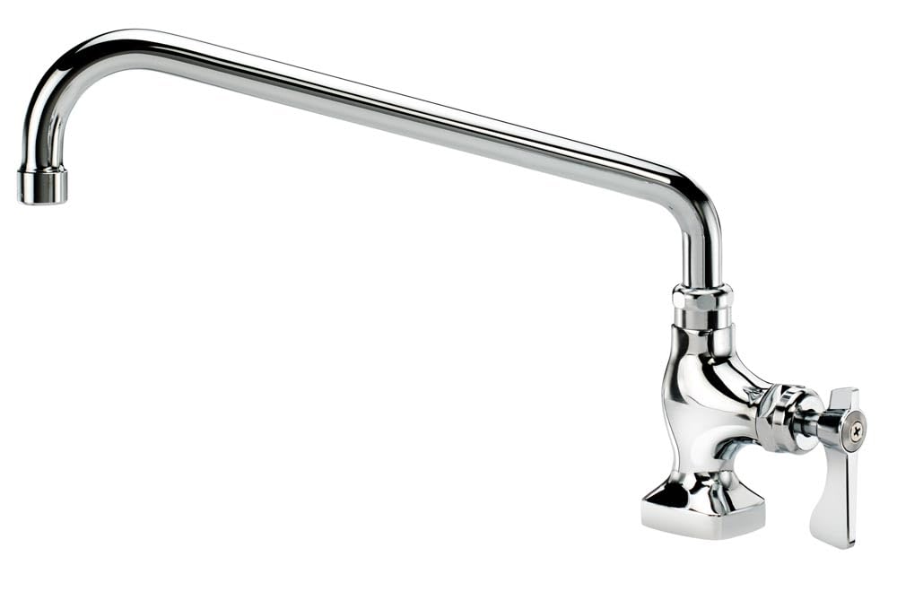 Royal Series Single Wall Mount Pantry Faucet by Krowne – 17"L x 14"W x 8"H, Brass, Chrome, Model 16-201L