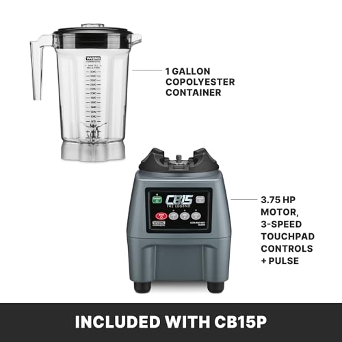 Waring 3 Speeds & Pulse / Copolyester Jar CB15P / One Gallon Countertop Blenders