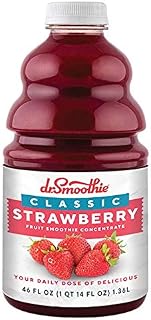 Dr. Smoothie 100% Fruit Smoothie Concentrate, Strawberry - 46oz Bottle (Case of 6)