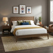 Furnifact Solid Wood Platform Bed Frame with Headboard and Footboard, King Size Bed Frame Wooden Bedframe for Bedroom, Barnwood - image 3